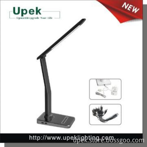 Eye Protection desk led lamp with electrical outlet with 6 level dimmi